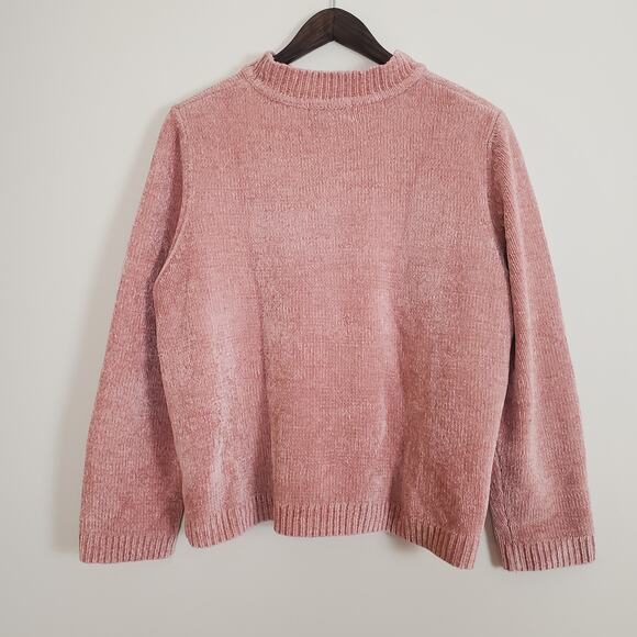 Alfred Dunner Chenille Mockneck Sweater Pink XL - Picture 5 of 8